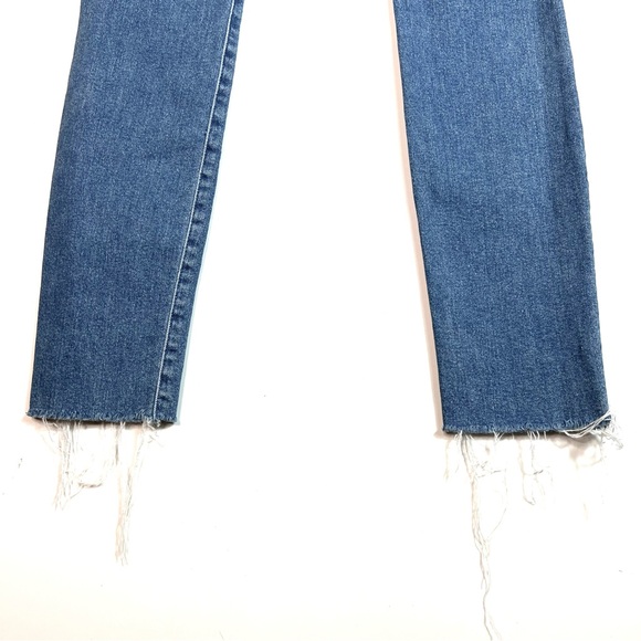 Mother High Waisted Looker Ankle Fray Shoot to Thrill Painted Leopard Jeans 25 - Picture 7 of 15